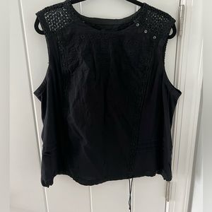 Black crochet tank with tie by tiny